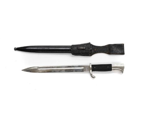 A Second World War German Parade/Walking Out Bayonet, the 24.5cm single edge fullered steel blade stamped with maker's mark o
