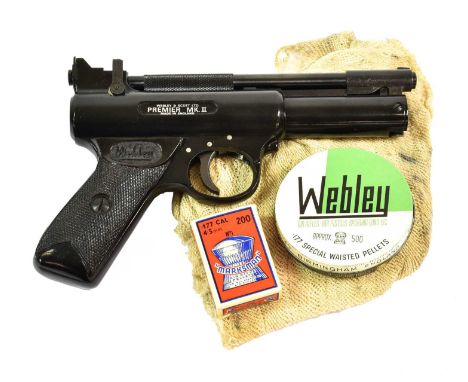 PURCHASER MUST BE 18 YEARS OF AGE OR OVER A Webley Premier MK.II .177 Calibre Air Pistol, numbered 584, with black gloss fini