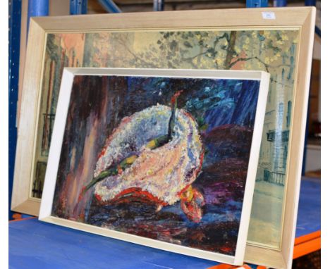 FRAMED PRINT &amp; MODERN FRAMED OIL PAINTING     