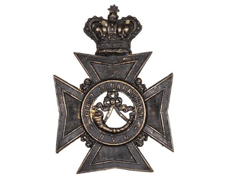 A blackened Maltese Cross HP of the First Lanarkshire RVC. GC Plate 4