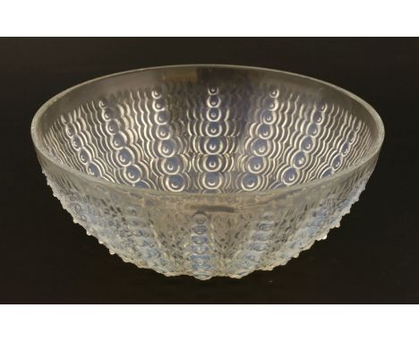 A Lalique 'Oursins' opalescent and clear glass bowl, stencilled 'R Lalique, France',20.5cm diameter