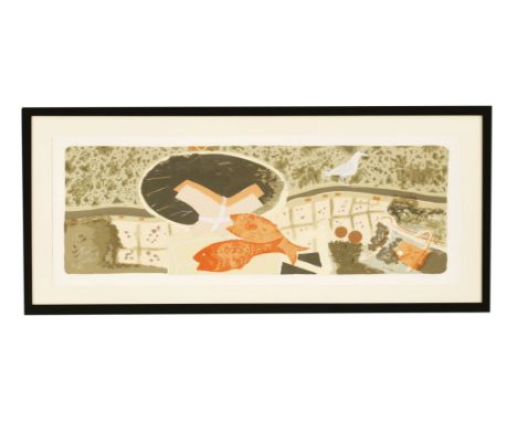 *William Littlejohn (1929-2006)‘FISH, MIRROR AND SEAGULL’Lithograph, signed in pencil and numbered 47/50, bought from Curwen 