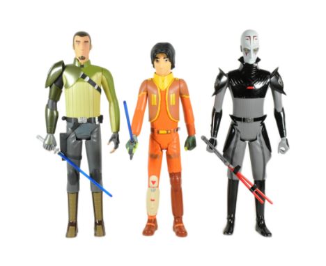 Star Wars - a collection of x3 Jakks Pacific made large scale (18" scale) action figures - Ezra, Grand Inquisitor and Kanan J