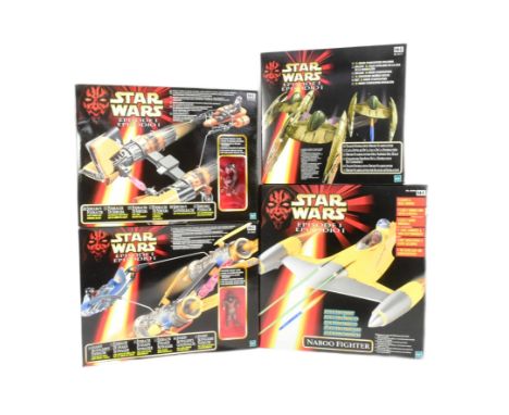 Star Wars - a collection of x4 vintage c1999 Hasbro made Star Wars Episode I action figure playsets comprising: Trade Federat