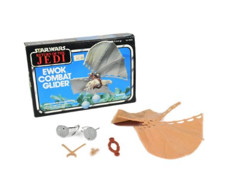 An original vintage c1983 Kenner made Star Wars action figure playset ' Ewok Combat Glider '. 100% complete with both boulder