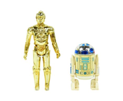 Star Wars - Two original vintage Kenner / Palitoy made 'First 12' action figures - C3PO (See Threepio) and R2-D2 . C3PO GMFGI