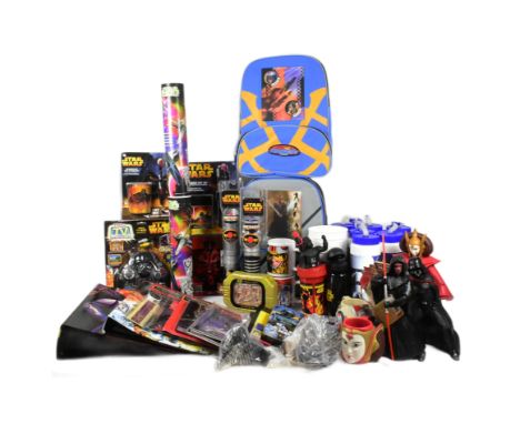 Star Wars - a large collection of assorted Star Wars merchandise, largely c1999 / 2000. Includes two unused Star Wars themed 