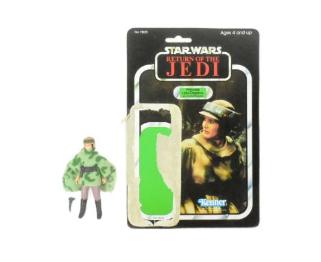 Star Wars - an original vintage Palitoy / Kenner made Return Of The Jedi action figure ' Princess Leia (In Combat Poncho) .' 