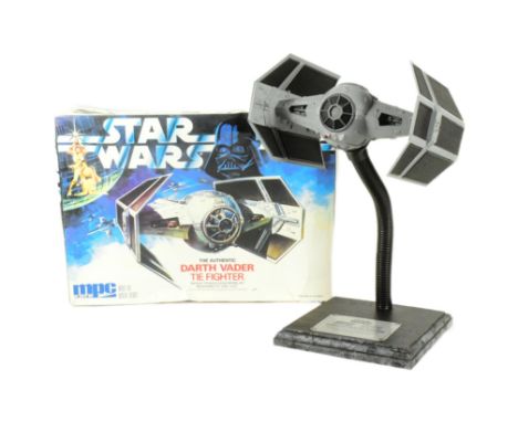 Star Wars - an original MPC ERTL Darth Vader's TIE Fighter 'Authentic Scale Model' kit - fully made, including its original d