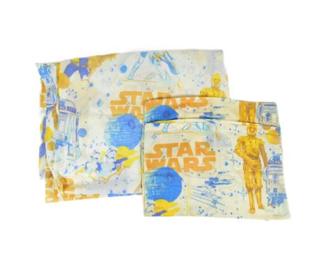 Star Wars - an original vintage c1970s 'A New Hope' Star Wars themed children's duvet and pillow case set. Featuring Darth Va