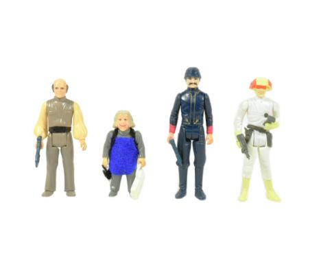 Star Wars - a collection of x4 original vintage Kenner / Palitoy made action figures. Comprising: Lobot (1980 LFL, Hong Kong 