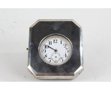 George V silver pocket watch holder, London 1922, maker Charles &amp; Richard Comyns, the hinged silver cover initialled BC a