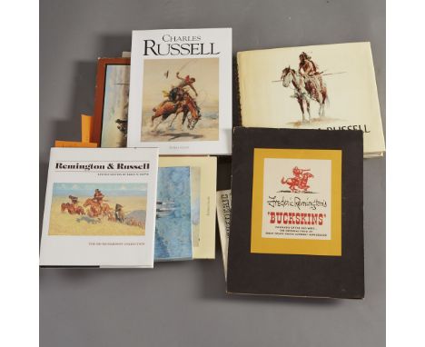 Group of 11 books about Charles M. Russell and Frederic Remington, including The Charles M. Russell Book by Harold McCracken,