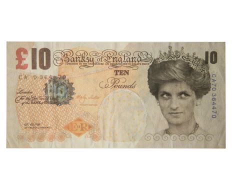 *Banksy (b.1974) DI-FACED TENNER Offset lithograph printed in colours, 2004, printed by Pictures on Walls, London, the full s
