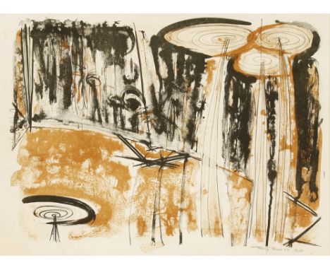 *Terry Frost RA (British, 1915-2003) BROWN FIGURE (KEMP 25) Lithograph printed in colours, 1957, signed, dated and numbered 1