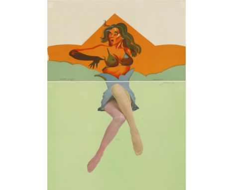 *Allen Jones (British, b.1937) LIFE CLASS E Lithograph printed in colours, 1968, printed across two sheets, signed, dated and