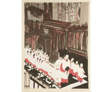 *Patrick Procktor (British, 1936-2003) THE CHOIR OF KING'S COLLEGE CHAPEL Lithograph printed in colours, 1999, signed and num