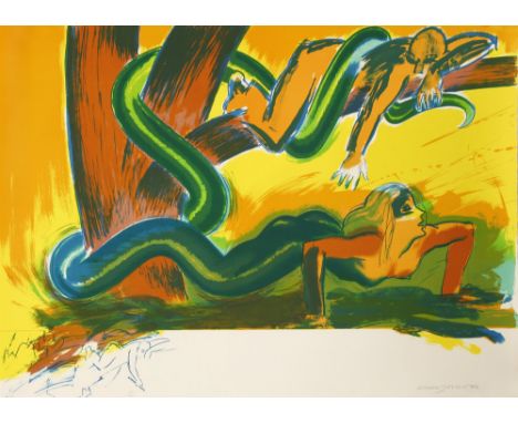 *Allen Jones (British, b.1937) THE TREE Lithograph printed in colours, 1988, from 'The Islands' series, numbered 17/100 in pe