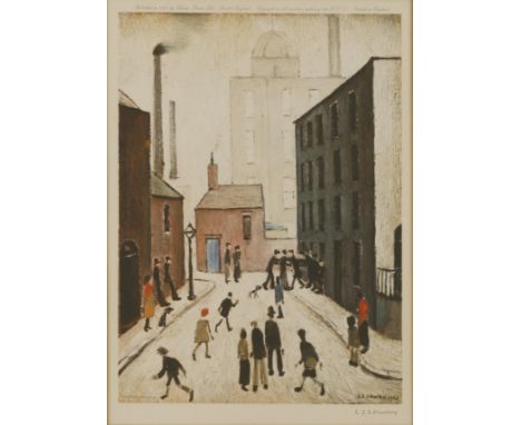 *After L S Lowry (British, 1887-1976) INDUSTRIAL SCENE Offset lithograph printed in colours, 1974, signed in pencil, publishe