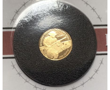 Limited edition Tristan De Cunha 2014 Gold One Crown Coin First Day Cover, 1g, 9ct Gold.
