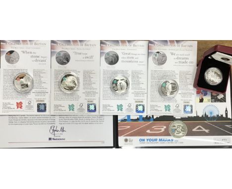 Silver Proof Collection of Britain &pound;5 Coins with Certificates, Countdown to 2012 London Olympics No&rsquo;3 &pound;5 Fi