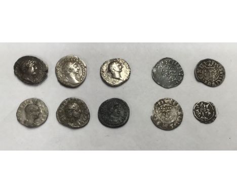Collection of Roman and Hammered Medieval Silver Coins, Scarce Irish Edward IV Silver Penny, Pellets at neck, Henry III Long 