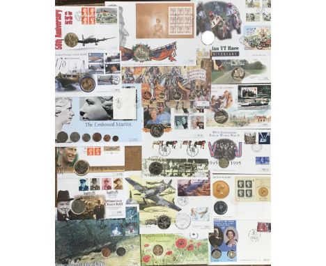 Large Collection of Royal Mint/Royal Mail Coin First Day Covers. They do come in there information cards. Please see all pict