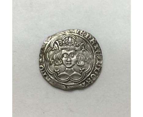 Henry VI First Reign Silver Groat, Pinecone-Mascle Issue 1431-32/3, Calais Mint, Good Bust, parts of legend missing.