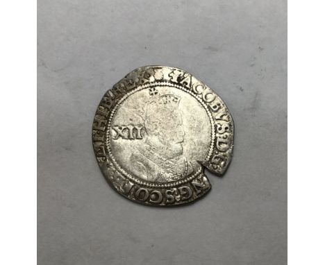 James I First Coinage Undated Shilling mm Thistle 1603-4.