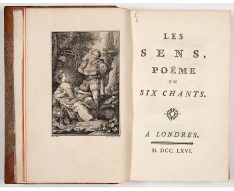 Dorat, C. J., Marquis de Pezay, Blain de Sainmore u. a.: Sammlung von 15 Werken in 4 Bdn. Paris u. a. 1764-1767. 20 x 13,2 cm