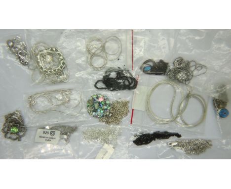Fifteen mixed silver pendants and chains, combined 65g. P&amp;P Group 1 (£14+VAT for the first lot and £1+VAT for subsequent 
