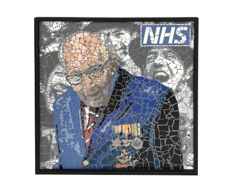 Captain Tom mosaic portrait 92 x 92cm This lot is not sold with copyright.