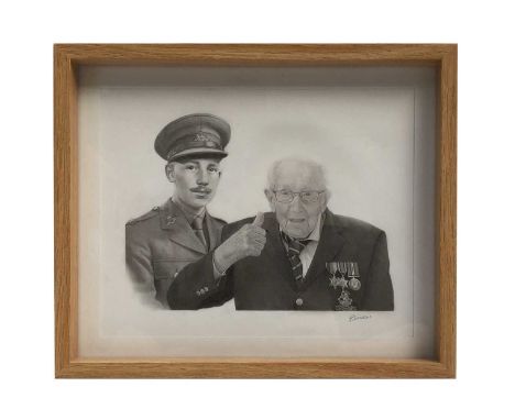 R Timson Captain Tom Young and Old pencil drawing 19 x 24cm This lot is not sold with copyright.