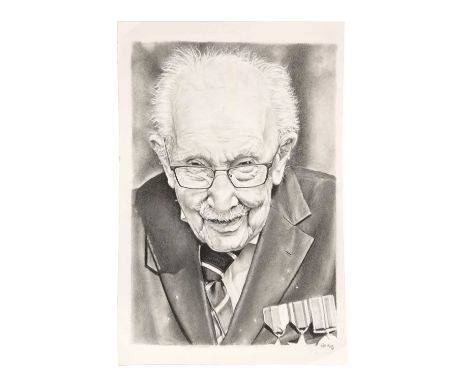 Y Broley Portrait pencil 29.5 x 21cm This lot is not sold with copyright.