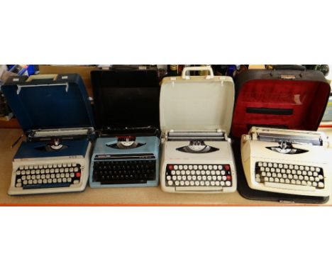FIVE VINTAGE PORTABLE TYPEWRITERS &amp; A REMINGTON OFFICE TYPEWRITER (6)