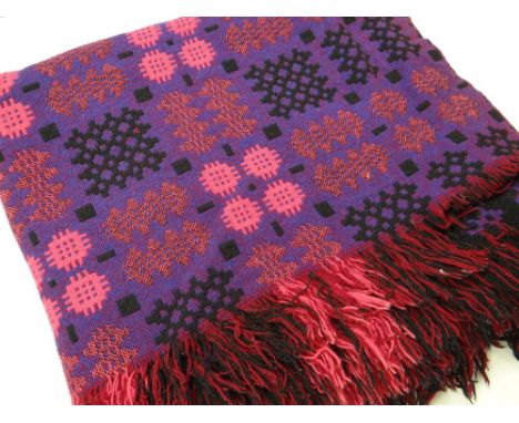 WELSH TAPESTRY BLANKET in purple ground