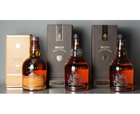 Bell's Very Rare Scotch Whisky 21 Years Old. 75cl In presentation box together with another the same and a Bell's Connoisseur