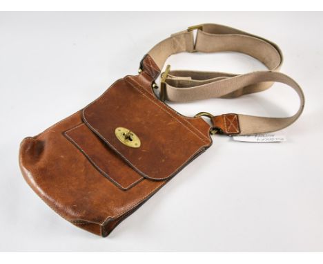 Vintage MULBERRY ANTONY unisex satchel-style messenger cross-body handbag in oak tan leather. (RRP new £600) Serial number 13