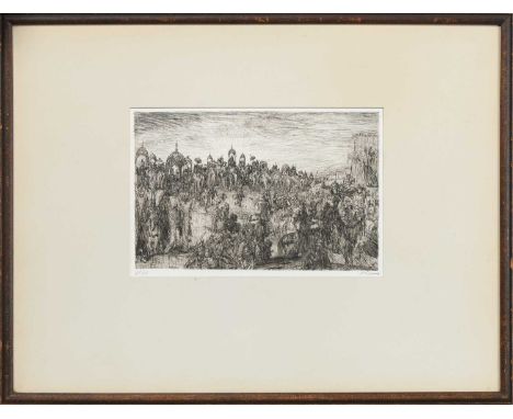 MARIUS ALEXANDER JACQUES BAUER (DUTCH 1867 - 1932), AND THE EARTH TREMBLED etching on paper, signed and inscribed 'No. 31', t