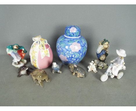 Ceramic Collector - Andrew Hull Grotesque Bird after Martin Brothers, Villeroy and Boch lidded Egg, Doulton Winter figure HN2