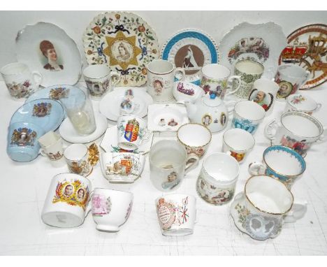 Royal Commemorative Ceramic / Glass Collection # 9 - 19th Century, Victorian and later. Cups, Mugs Figures and plates etc. In