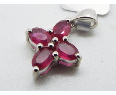 A 2.44 Burmese Ruby Silver Pendant, issued in a limited edition 1 of 82, size 2.5cm overall length, comes with authenticity c