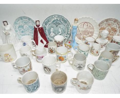 Royal Commemorative Ceramic / Glass Collection # 4 - 19th Century, Victorian and later. Cups, Mugs Figures and plates etc. In