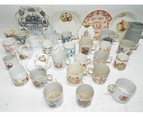 Royal Commemorative Ceramic / Glass Collection # 3 - 19th Century, Victorian and later. Cups, Mugs Figures and plates etc. In