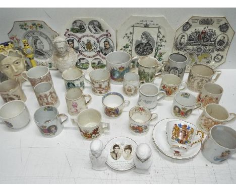 Royal Commemorative Ceramic / Glass Collection # 5 - 19th Century, Victorian and later. Cups, Mugs Figures and plates etc. In