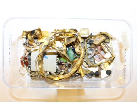 A box of various cufflinks etc.