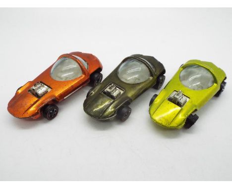 Hot Wheels - Redline - 3 x Silhouette cars in the uncommon colours of Antifreeze, Olive and Orange. These three U.S. made car