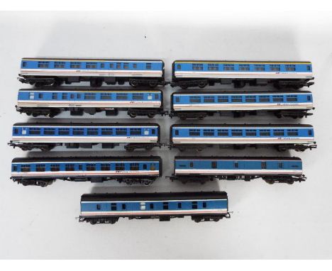 Bachmann, Lima  - A rake of nine unboxed OO gauge mainly passenger coaches in Network South East livery, predominately by Lim