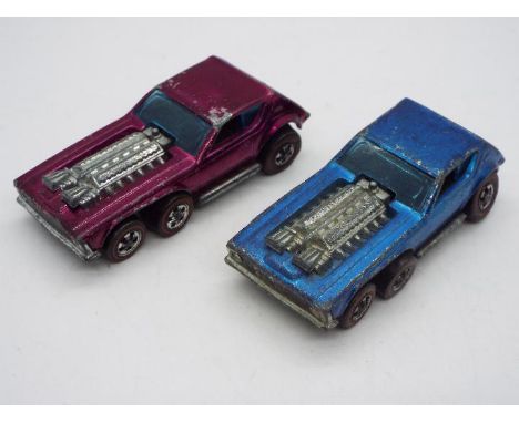 Hot Wheels - Redline - 2 x Open Fire AMC Gremlin models, one in Magenta and one in the very hard to find Blue. Both are in Go