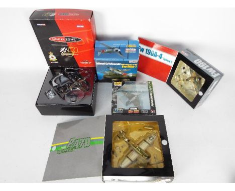 Dragon, Corgi, Easy Model - Five boxed diecast and plastic model military aircraft in 1:72 scale. Lot includes Dragon #50232 